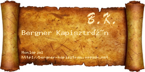 Bergner Kapisztrán névjegykártya
